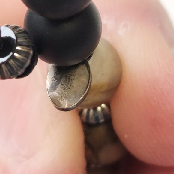 NWT Kenton Michael Petrified Wood & Sterling Silver Bracelet Pull Fit 8mm Beads - Picture 4 of 12